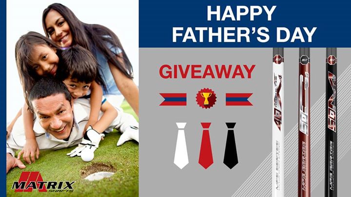 Matrix announces a special giveaway for some Father’s Day love. Rules are simple. 1. Submit your photos and/or stories with your Dad on the golf course. We want to cry, laugh, smile and say aww. Be sure to mention/tag us so that we can find you!  The giveaway starts (today!) Monday, June 6th and ends this coming Sunday, June 12th 5pm. We’ll select ONE winner by 5pm on the following Monday, June 13th. * You’ll receive a personal call from our team to discuss what shaft would be a good fit for your Dad and we’ll ship a free shaft of your choice: a white tie, red tie or black tie from our MFS series line. Get your Dad a tie he actually wants.